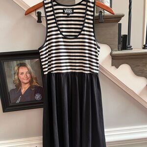 Vans Black & White Striped Jersey Skater Dress Juniors XL
